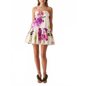 NEW ONE FASHION garden party dress in purple